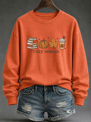 Women's Cozy Season Printed Casual Sweatshirt