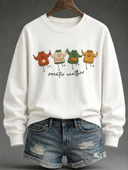 Women's 'Sweater Weather' Printed Casual Sweatshirt