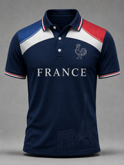 Men's France Print Casual Polo