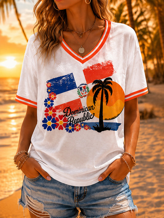 Women's Dominican Republic Beach Vacation Print T-shirt