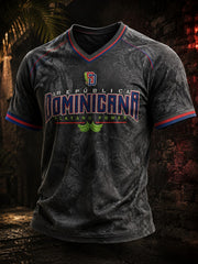 Men's Dominican Printed V-neck T-shirt