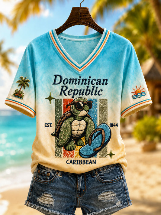 Women's Dominican Republic Beach Vacation Print T-shirt