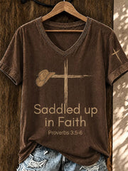 Women's Saddled Up In Faith Short-sleeved T-shirt