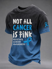 Men's Prostate Cancer Awareness Printed Casual T-Shirt