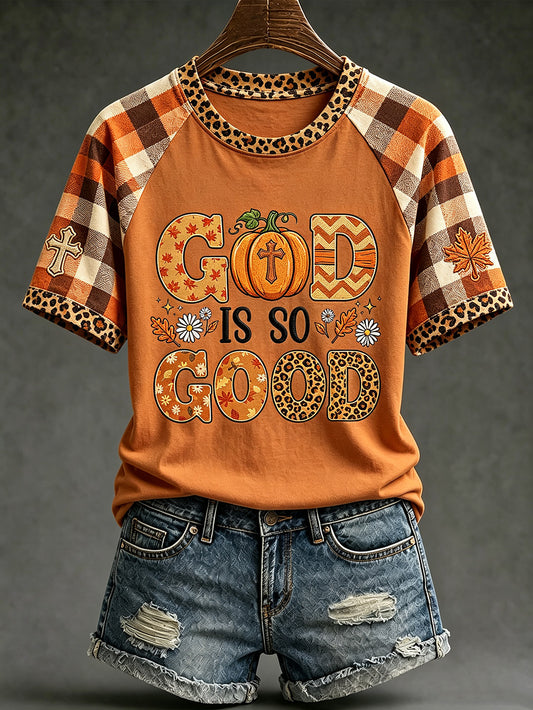 Women's autumn main faith slogan pattern printed casual short-sleeve T-shirt