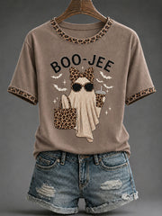 Women's Glam Ghost Print Casual T-Shirt