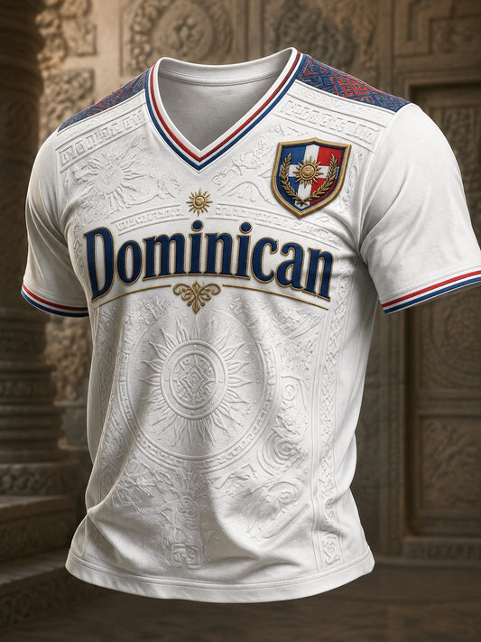 Men's Dominican Printed V-neck T-shirt