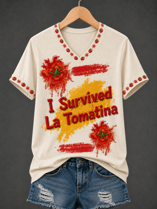 Women's La Tomatina In Spain Short-sleeved T-shirt