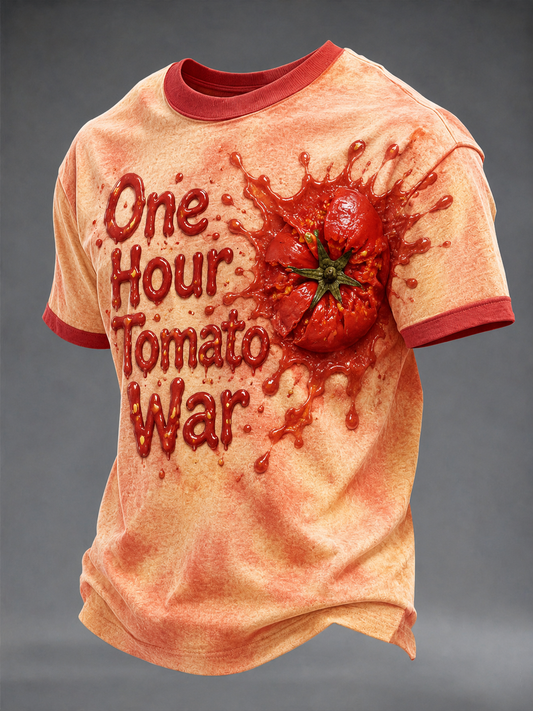 Men's La Tomatina In Spain Short Sleeves T-shirt
