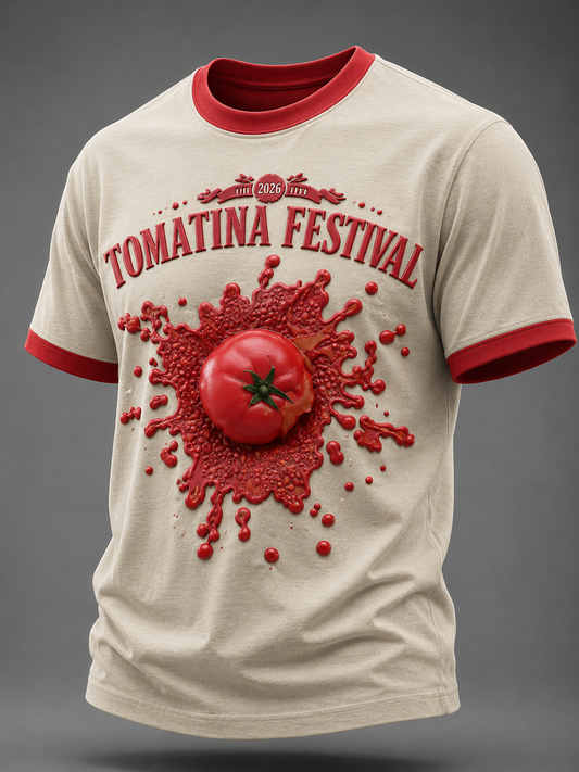 Men's La Tomatina In Spain Short Sleeves T-shirt