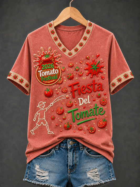 Women's La Tomatina In Spain Short-sleeved T-shirt