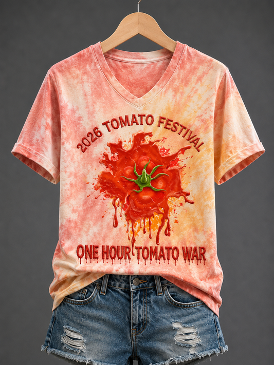 Women's La Tomatina In Spain Short-sleeved T-shirt