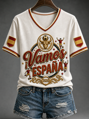 Women's Spanish Football Short-sleeved T-shirt