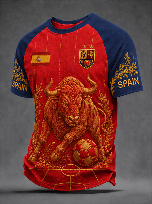 Men's We Are The Champions 2026 Print Celebrate España Champions Gift For Football Fans Casual Tee