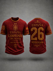 Men's  España Lover Print Casual Short Sleeve T-shirt