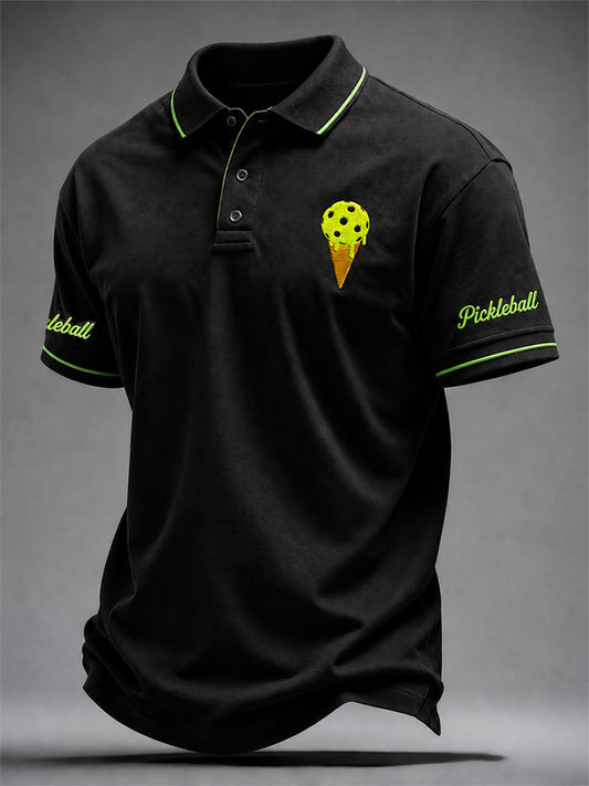 Men's Fun & Casual Pickleball Polo Shirt