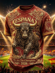 Men's 2026 España Football Fans Casual Short Sleeve T-Shirt
