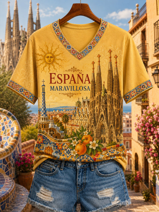 Women's España Art Lover Short Sleeve T-shirt