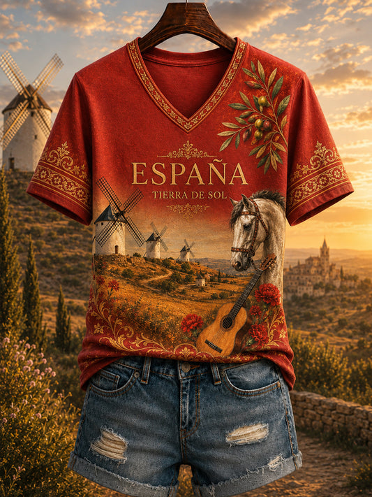 Women's España Art Lover Short Sleeve T-shirt