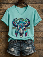 Women's Motorcycle Rally Printed T-shirt