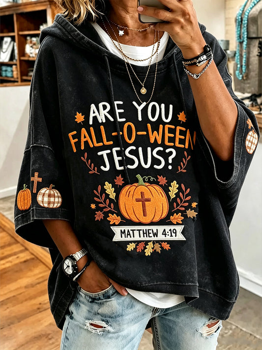 Women's autumn element faith slogan printed casual sweatshirt