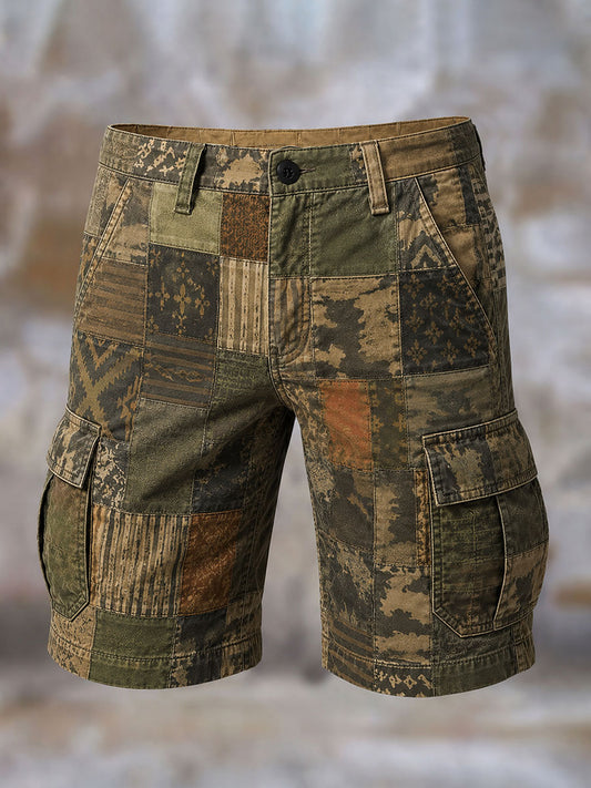 Men's Vintage Geometric Print Shorts