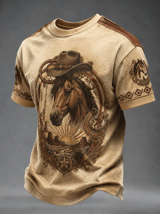 Men's Vintage Western Printed T-shirt