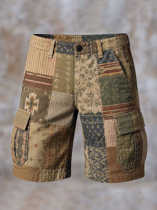 Men's Vintage Geometric Print Shorts