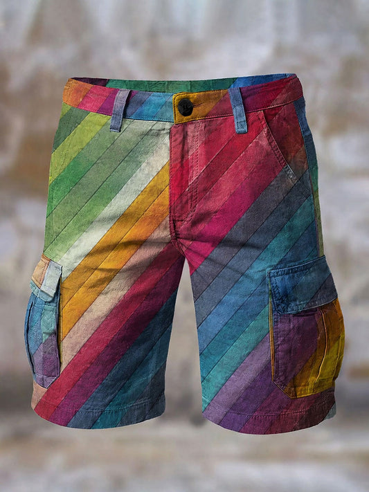 Men's Retro Colorful Geometric Print Shorts