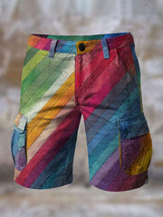 Men's Retro Colorful Geometric Print Shorts
