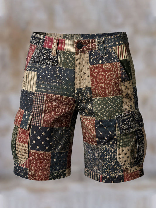 Men's Vintage Geometric Print Shorts