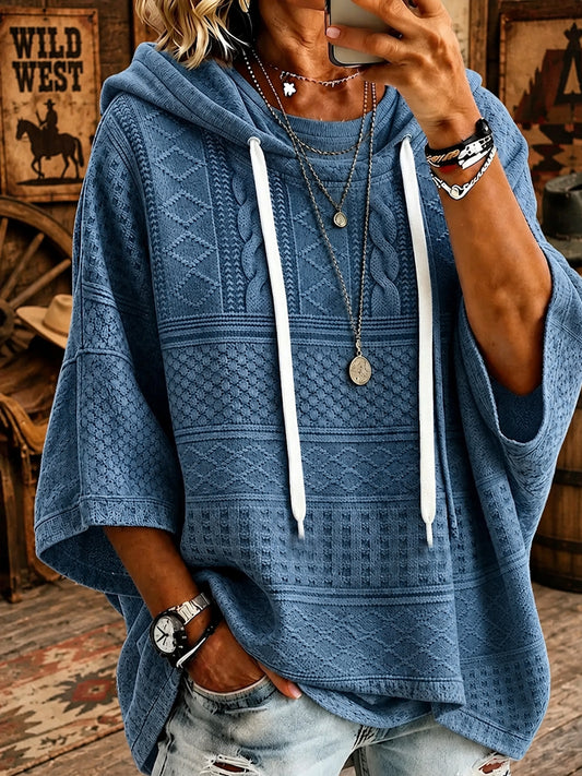 Women's Retro Western Art Print Casual Hoodie