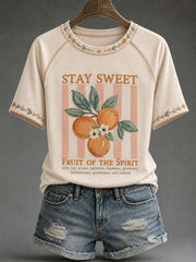 Women’s Fruit Of The Spirit Print Casual T-Shirt