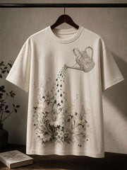 Unisex Japanese Art Books Reading Lover Printed T-shirt