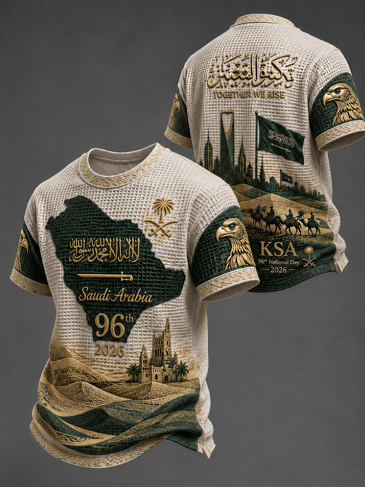 Men's Saudi National Day Waffle Short Sleeve Tee