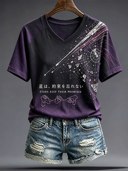 Women's Japanese Books Reading Lover Art Printed T-shirt