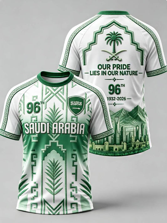 Men's Saudi Arabia's 96th National Day Our Pride Lies in Our Nature t-shirt
