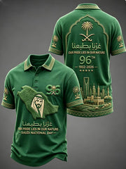 Men's Saudi Arabia's 96th National Day Our Pride Lies in Our Nature polo shirt