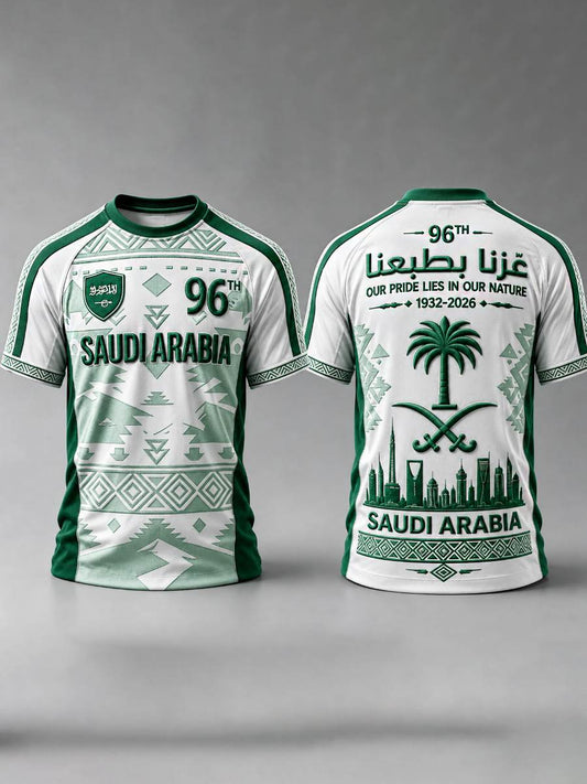 Men's Saudi Arabia's 96th National Day Our Pride Lies in Our Nature t-shirt