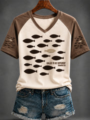 Women's Faith Printed V-neck T-shirt