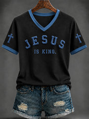 Women's Faith Printed V-neck T-shirt