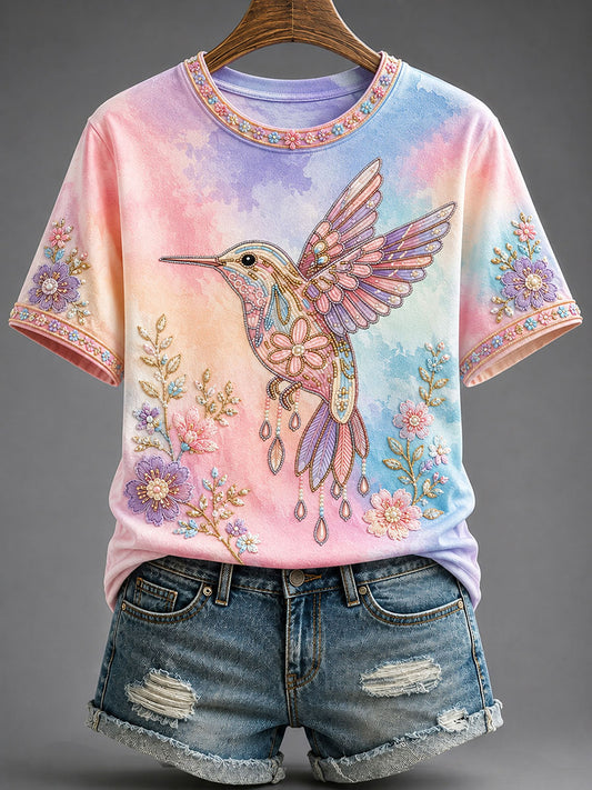 Women's Native Floral Print Casual T-Shirt