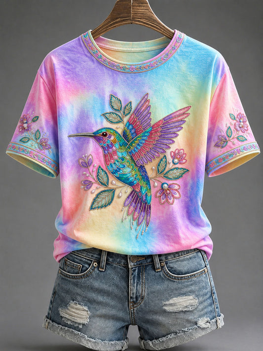 Women's Native Floral Print Casual T-Shirt