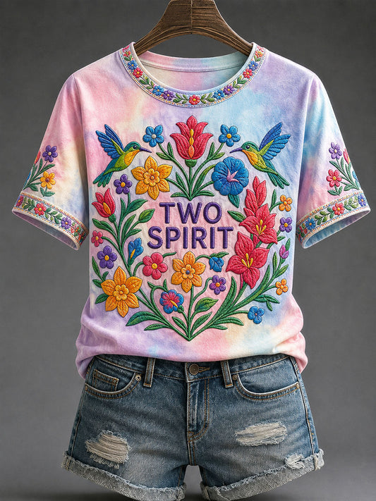 Women's Native Floral Print Casual T-Shirt