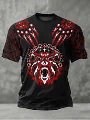 Men's Indigenous Print Casual T-shirt