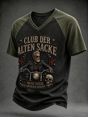 Men's Funny Slogan Print V-neck T-Shirt