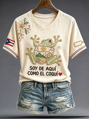 Women's Puerto Rico Art Printed T-shirt
