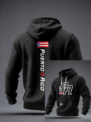 Men's Puerto Rico Printed Checkered Cotton Hoodie
