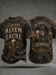 Men's Funny Oktoberfest Print Beer Lover Casual T-shirt