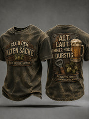 Men's Funny Oktoberfest Print Beer Lover Casual T-shirt